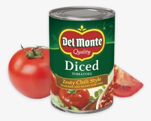 Zesty Chili Style - Del Monte No Salt Added Diced Tomatoes 14.5 Oz. Can