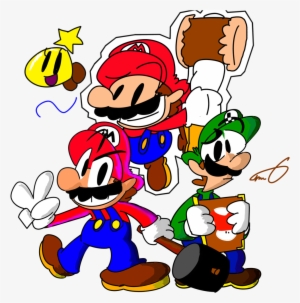 Luigi Clipart Paper Mario - Mario And Luigi Paper Jam Cartoon