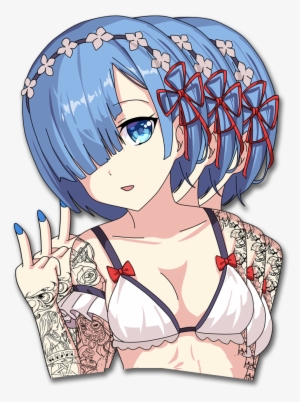 Image Of Tatted Rem - Cartoon