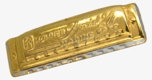 Harmonica Pin , Gold - Gold