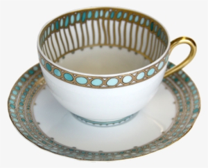 00 Syracuse Turquoise Tea Cup & Saucer - Haviland C Parlon Syracuse Turquoise Tea Cup