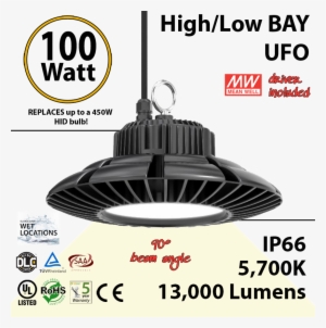450 Watt Equivalent Led Ufo 100w 5700k 13000lm 110