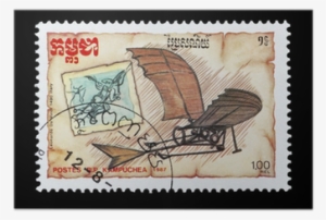 Cambodian Mail Stamp Featuring The Da Vinci Glider - Cambodia