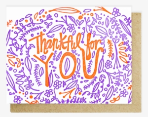 Thankful For You Letterpress Card