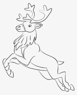 Flying Reindeer Drawing - Reindeer Line Art