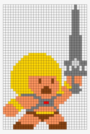 He Man B Perler Bead Pattern / Bead Sprite - He Man Perler Bead