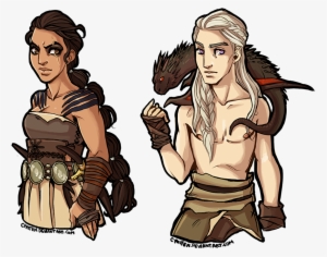 Banner Black And White Stock Drogo Dany Genderbend - Game Of Thrones Funny Fan Art