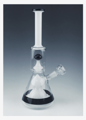 Double Mushroom Perc With Beaker Base Glass Water Pipe - Glass