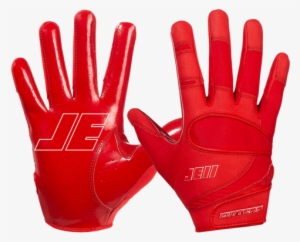 Je11 By Cutters Signature Series Gloves - Cutters Football Gloves All Red