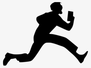 Man Running Silhouette - Woman Running With Book Silhouette