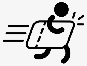 Running Man Silhouette With Delivery Comments - Large Delivery Icon