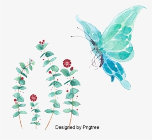 Cartoon Hand-painted Butterfly Flower Design, Cartoon, - Butterfly