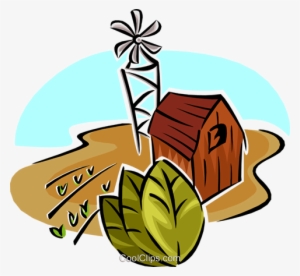 Tobacco Farm Royalty Free Vector Clip Art Illustration - Agriculture Clipart