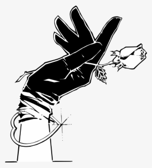Hand Of Kentillie - Black Hand Holding Rose