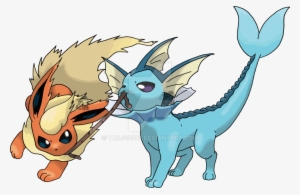 Flareon And Vaporeon By Tails19950 On Deviantart - Pokemon Flareon And Vaporeon Cute