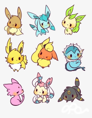 Buttons Are - All Eevee Evolutions Drawing