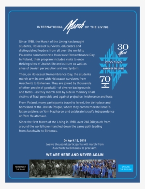 International Of The Living Since 1988, The March Of - Holocaust Death March