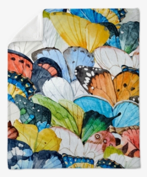 Watercolor Butterfly Vector Pattern Plush Blanket • - Watercolor Painting