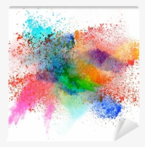 Launched Colorful Powder Over White Wall Mural • Pixers® - Color Powder Explosion Png