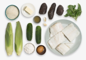 Crispy Cod & Roasted Corn On The Cob With Mashed Purple - Corn On The Cob