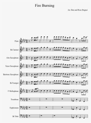 Fire Burning Sheet Music Composed By Arr - Bang Bang Drum Score