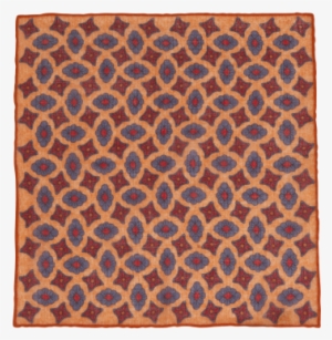 Orange Flower Print Wool Pocket Square - Coussin Rouge Pois Blanc