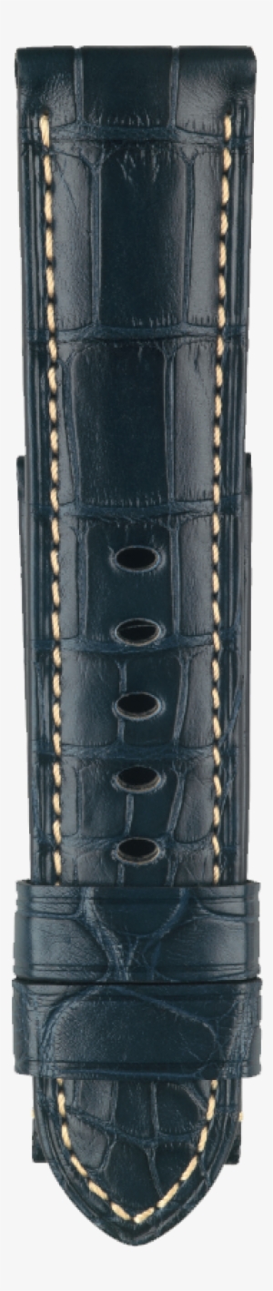 Dark Blue Alligator Beige Stitching - Strap