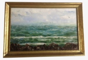 Rambo, Seascape Coastal View Of Great Lake Oil Painting - Picture Frame