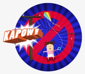 Kapow Flying Kite Near Lines - Flying Kites Near Power Lines