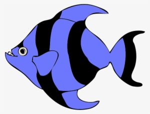 Striped Tropical Fish Vector Clip Art - Fish Clip Art