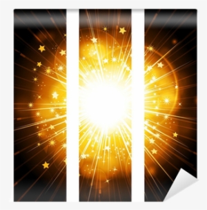 Abstract Glowing Star Burst Banner Background Wall - Poster