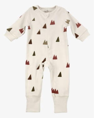 Organic Cotton Zip Romper, Mountains - Fruit