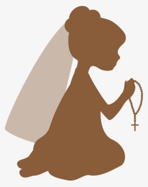 Cowboy Kneeling With A Cross Clipart - 1st Communion Silhouette