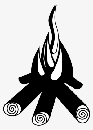 28 Collection Of Fire Clipart Black And White Png - Camp Fire Silhouette Png