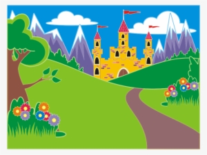 Fairytale Unicorn Landscape Clipart Icon Png - Mountain And Hills Clip Art