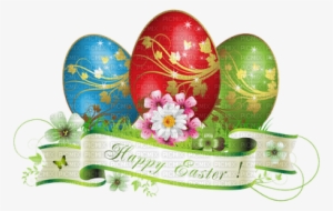 Happy Easter Banner With Text Deco Eggs - Happy Easter Throw Blanket