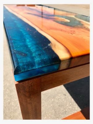 Yew & Reef Blue Resin River Coffee Table Thumbnail - Live Edge