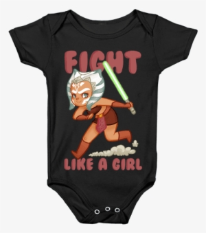 Fight Like A Girl Parody Baby Onesy - Baby Gaming