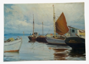 Fine Art Wonderful Dutch Nautical Scene Hand Painted - Oil Painting