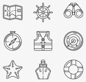 Nautical Icons - Dry Fruits Clipart Black And White