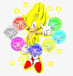 653kib, 1024x1019, Super Sonic Style By Ericthewhitelion-d7t9ivn - Super Sonic With Chaos Emeralds