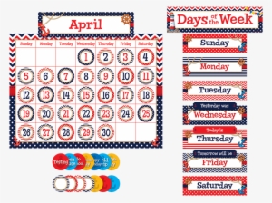 Tcr5492 Nautical Calendar Bulletin Board Display Set - Anchors For Bulletin Board