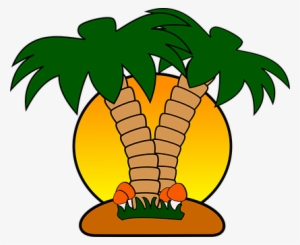 Island Mushroom Palm Palm Tree Summer Sun - Isla Con Palmeras Png