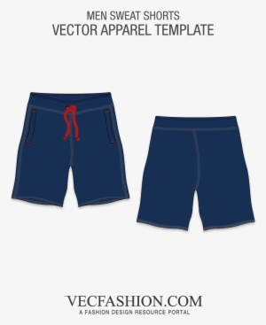 Blue Sport Sweat Shorts Template - T Shirt Raglan Vector