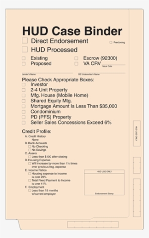 Hud Case Binder Folder,4213, Manila - Super Forms 4213 Other Products Mortgage Products Hud