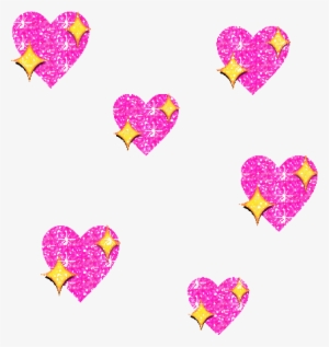 Love Hearts Glitter Pink - Heart Emoji Png Gif