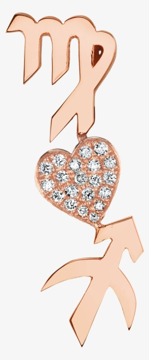 Diamond Heart And Zodiac Earring - Zodiac