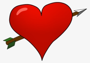 Valentine Heart Arrow Clip Art At Clker - Valentines Heart With Arrow