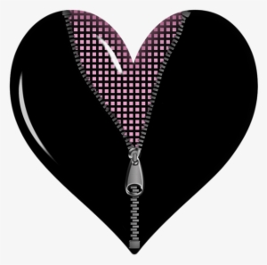Black Zipped Heart Png Picture - Clipart Black Pink Heart