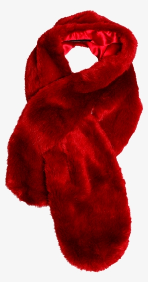 Red Scarvesfaux - Red Faux Fur Scarf